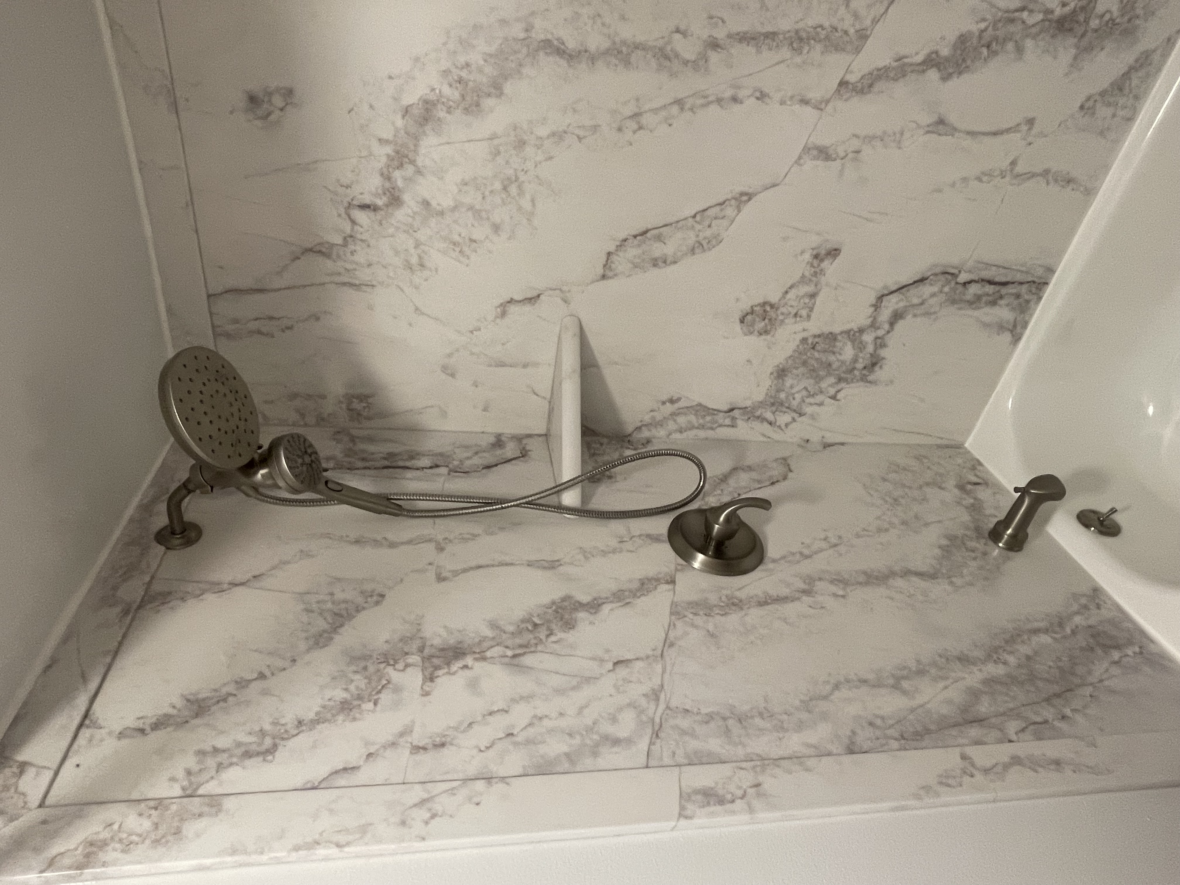 Completed Swanstone solid-surface shower